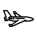 private jet airplane aircraft line icon vector illustration outerwear female clothes girl icons set vector Royalty Free Stock Photo