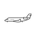 private jet airplane aircraft line icon vector illustration Royalty Free Stock Photo