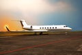 Private jet airplane parking at the airport. Royalty Free Stock Photo