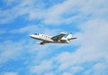 Private jet in flight Royalty Free Stock Photo