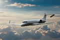 Private jet in flight, Air charter flight Royalty Free Stock Photo