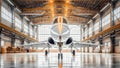 A private jet in a hangar, ready for flight. Royalty Free Stock Photo