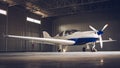 private jet parked in the hangar Royalty Free Stock Photo