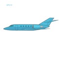 Private jet vector flat design. Business jet illustration. Line art Royalty Free Stock Photo