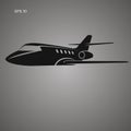 Private jet vector icon. Business jet illustration. Royalty Free Stock Photo