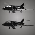 Private jet vector icon. Business jet illustration. Royalty Free Stock Photo