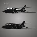 Private jet vector icon. Business jet illustration. Royalty Free Stock Photo