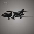 Private jet vector icon. Business jet illustration. Royalty Free Stock Photo