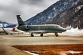 Private jets in the airport of St Moritz Switzerland