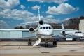 Private Jets by Hangers Royalty Free Stock Photo