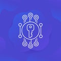 private key or encryption line icon, vector Royalty Free Stock Photo