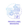 Private label branding blue gradient concept icon