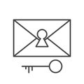 Private letter icon vector isolated. Line symbol of email Royalty Free Stock Photo