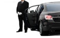 Private limo driver waiting for passenger Royalty Free Stock Photo
