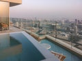 Private luxurious hotel apartment with private pool in a tower on a terrace- modern design living | Dubai travel