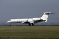 Private luxury jet on runway.
