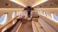 Private luxury modern business Jet Interior Royalty Free Stock Photo