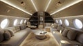 Private luxury modern business Jet Interior Royalty Free Stock Photo