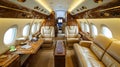 Private luxury modern business Jet Interior Royalty Free Stock Photo