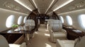 Private luxury modern business Jet Interior Royalty Free Stock Photo