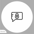 Private message vector icon sign symbol