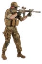 Private Military Company contractor with assault rifle