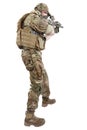 Private Military Company contractor with assault rifle