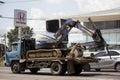 Private Mitsubishi backhoe on truck