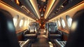 Private modern business Jet Interior Royalty Free Stock Photo