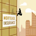 Private Mortgage Insurance City Depicting House Or Apartment Coverage - 3d Illustration