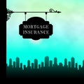 Private Mortgage Insurance City Depicting House Or Apartment Coverage - 3d Illustration