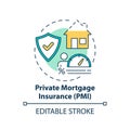 Private mortgage insurance concept icon