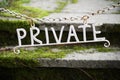 Private no access sign at rural country estate entrance Royalty Free Stock Photo