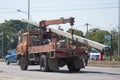 Private Old Hino Truck with crane.