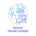 Private online courses concept icon