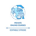 Private online courses concept icon