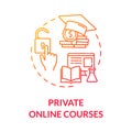 Private online courses concept icon