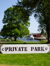 Private park - warning sign Royalty Free Stock Photo