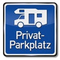 Private parking area for caravans Royalty Free Stock Photo