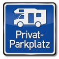 Private parking area for caravans