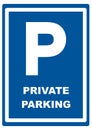 Private parking, road sign, vector icon