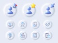 Private payment, Face accepted and Stress line icons. For web app, printing. Vector