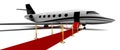 Private plane with a red carpet entrance