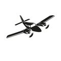 Private plane vector illustration icon. Twin engine propelled aircraft.