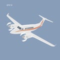 Private plane vector illustration icon. Twin engine propelled aircraft.