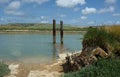 Private Property. Derelict wooden landing pier for boats.