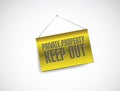 Private Property Keep Out Sign Banner Illustration