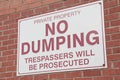 private property no dumping trespassers will be prosecuted horizontal rectangle. p