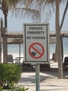 Private property no fishing sign