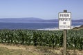 Private Property no trespassing sign on farm land Royalty Free Stock Photo